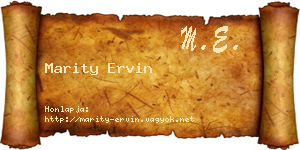Marity Ervin névjegykártya